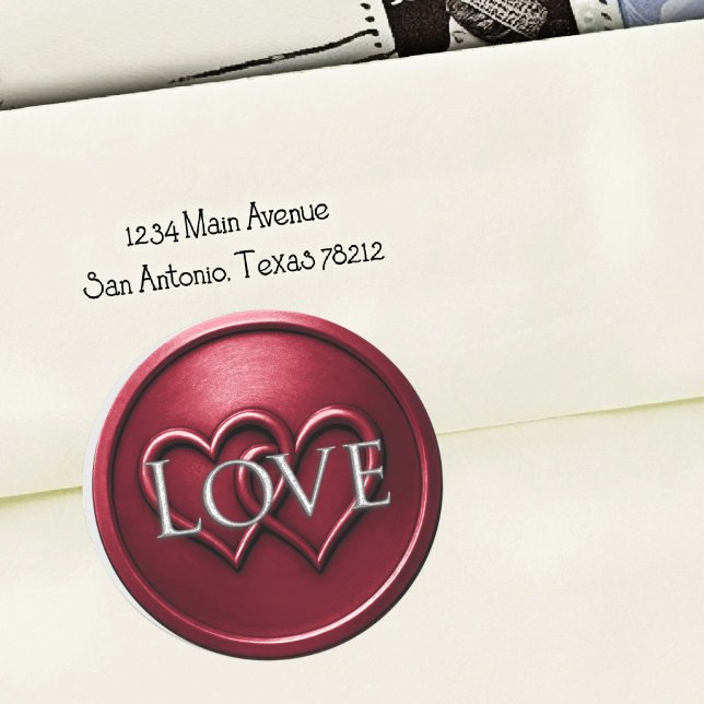 Adesivo Burgundy Two Hearts Intertwined Wedding (Criador carregado)