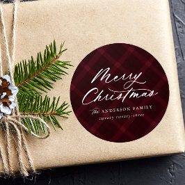 Adesivo Burgundy Xadrez escovada Feliz Natal