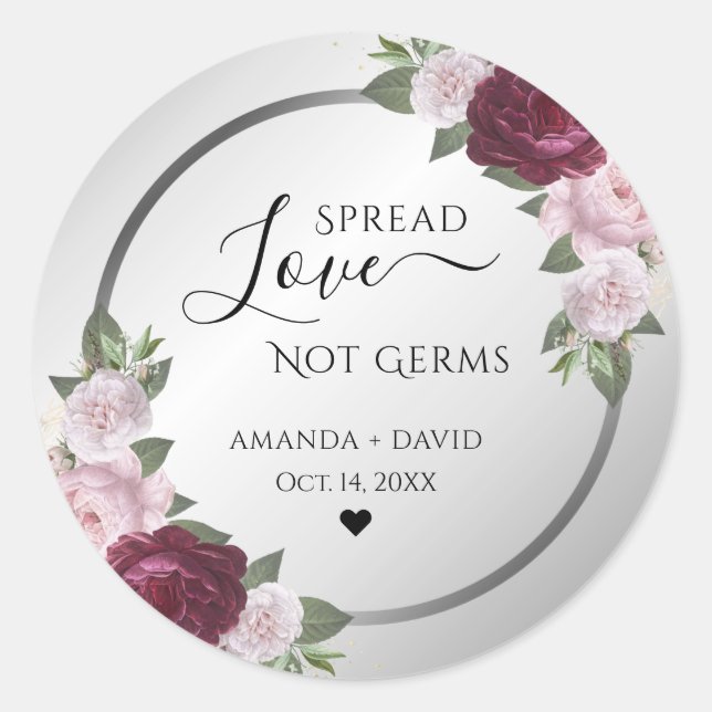 Adesivo Burguny Blush Silver Floral Spread Love (Frente)