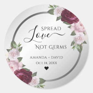 Adesivo Burguny Blush Silver Floral Spread Love