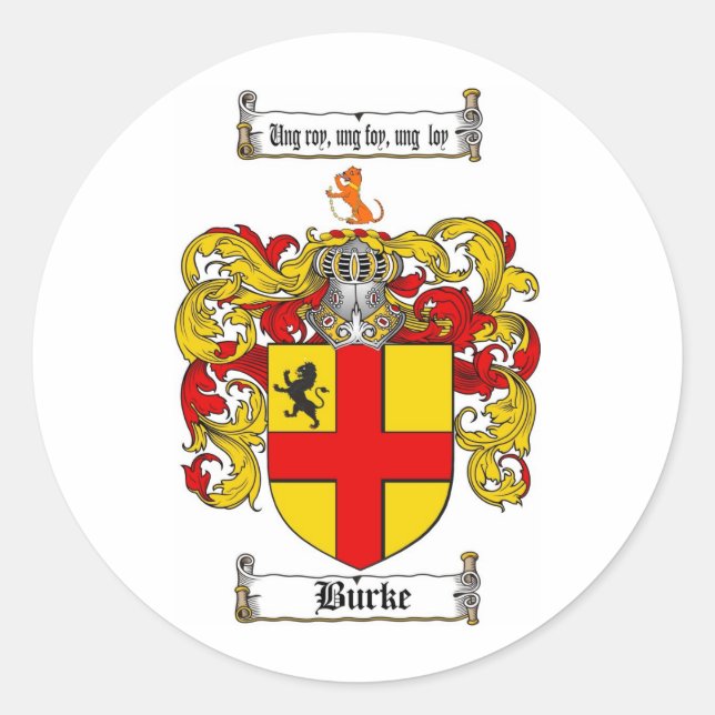 ADESIVO BURKE FAMILY CREST - BURKE CASACO DE ARMAS (Frente)