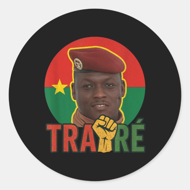 Adesivo Burkina Faso - Bravo Capitão Ibrahim Traoré _ Thom (Frente)
