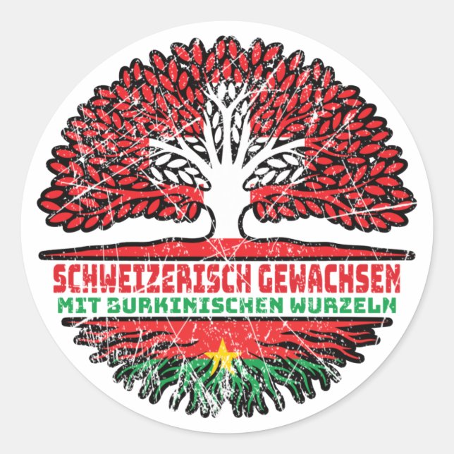Adesivo Burkina Faso Burkinisch Schweizer Schweiz Baum (Frente)
