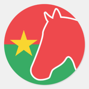 Adesivo Burkina Faso Cavalo Burkina Bandeira Animal Nacion