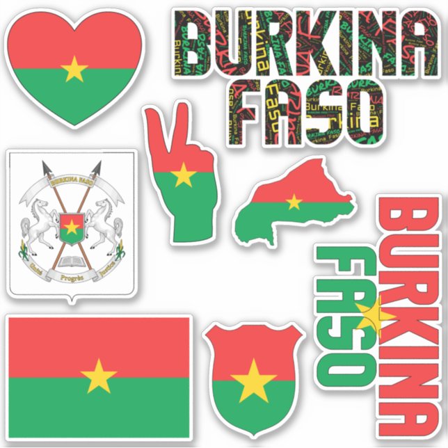 Adesivo Burkina Faso dá forma aos símbolos nacionais (Frente)