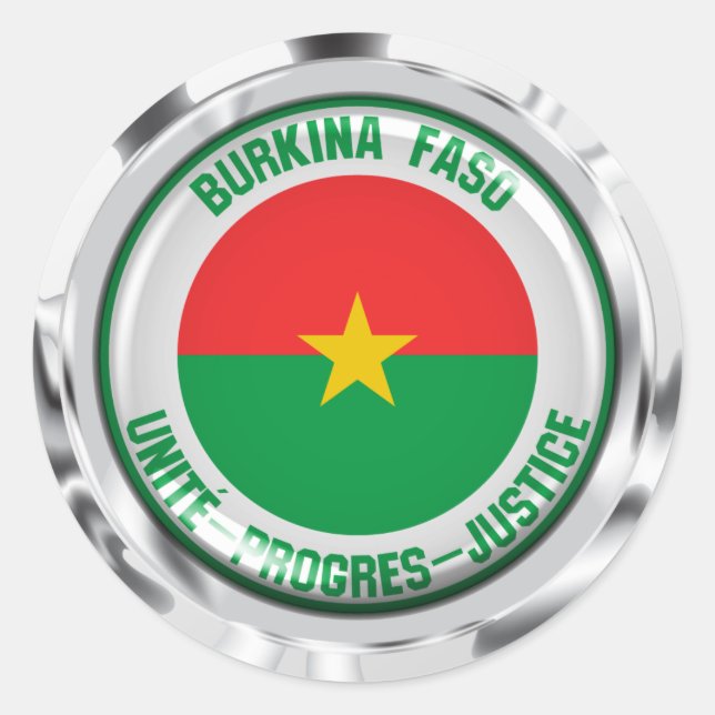 Adesivo Burkina Faso Round Emblem (Frente)
