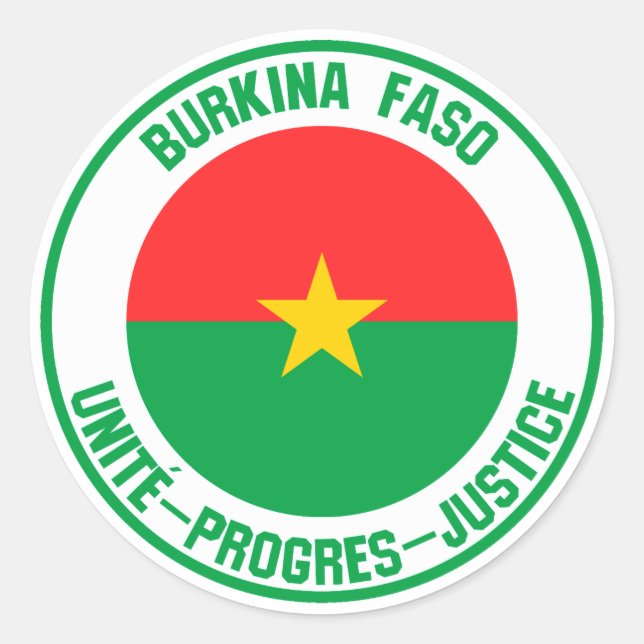 Adesivo Burkina Faso Round Emblem (Frente)
