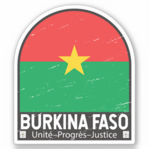 Adesivo Burkina Faso Sinalizador Emblem Vintage