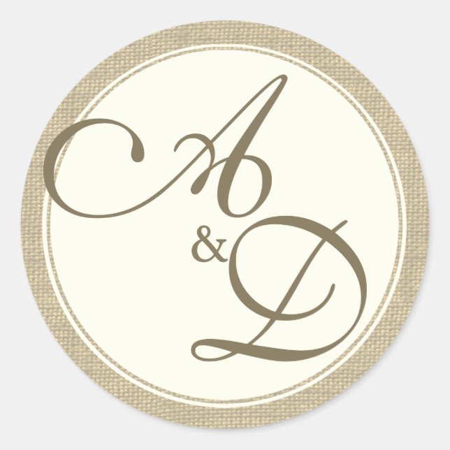 Adesivo Burlap e Ivory Monogramas (Frente)