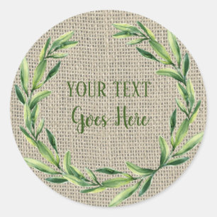 Adesivo Burlap Floral Wreath (Texto Físico)