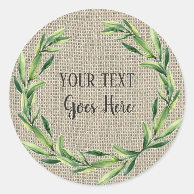Adesivo Burlap Floral Wreath (Texto Físico) (Frente)