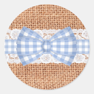 Adesivo Burlap Rustic com Blue Gingham Weding