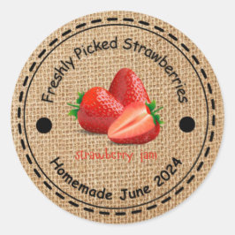 Adesivo Burlap Strawberry Jam Sticker