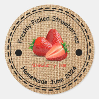 Adesivo Burlap Strawberry Jam Sticker