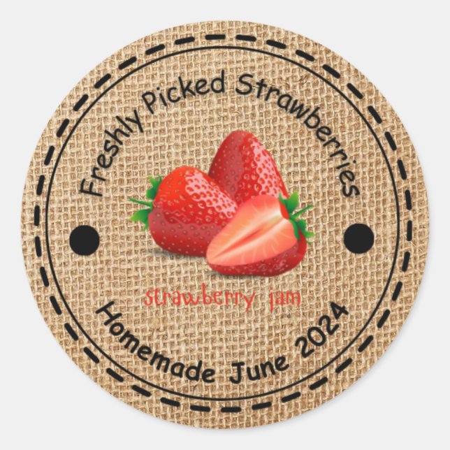 Adesivo Burlap Strawberry Jam Sticker (Frente)