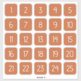 Adesivo Burnt Orange Customizable Square Number Stickers 
