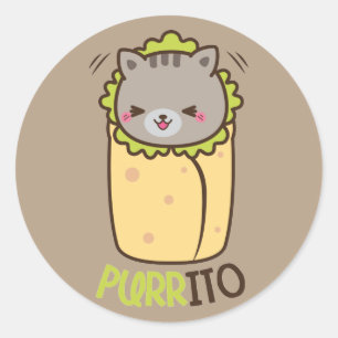 Adesivo Burrito do gato do gatinho de Purrito
