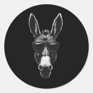 Adesivo Burro Legal com Óculos de Sol – Estilo Monocromáti