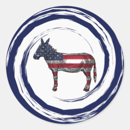 Adesivo Burro Patriótico Vermelho Branco Azul