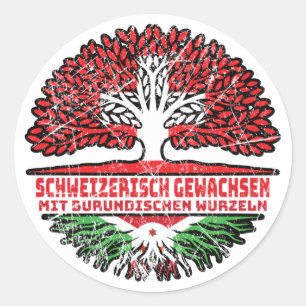 Adesivo Burundi Burundisch Schweizer Schweiz Baum Wurzel