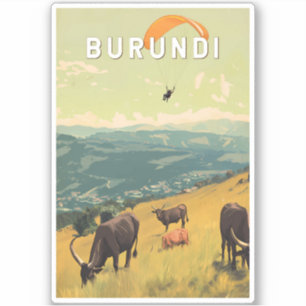 Adesivo Burundi Illustration Viagem Art Vintage