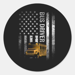 Adesivo Bus Driver Usa American Flag Funny Bus Driver Gift