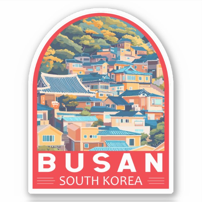 Adesivo Busan South Korea Viagem Art Emblem (Frente)