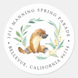 Adesivo Bush Baby Platypus Endereço de Devolução