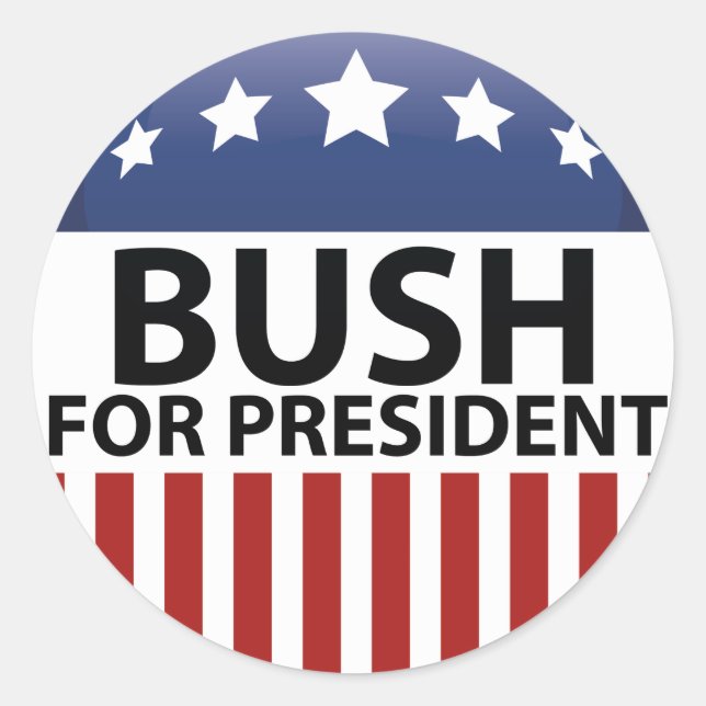 Adesivo Bush Para Presidente (Frente)