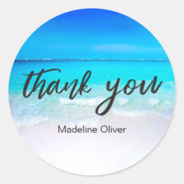 Adesivo Business Beach Obrigado Blue Personalizado