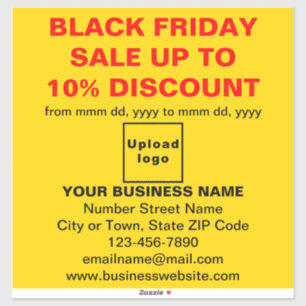 Adesivo Business Black Friday Venda no Yellow Vinyl Sticke