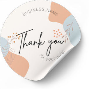 Adesivo Business Boho Botanical Obrigado Pelo Seu Pedido