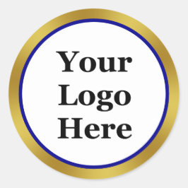 Adesivo Business Dark Blue White e Dourado seu logotipo aq