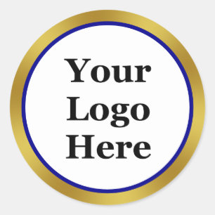 Adesivo Business Dark Blue White e Dourado seu logotipo aq