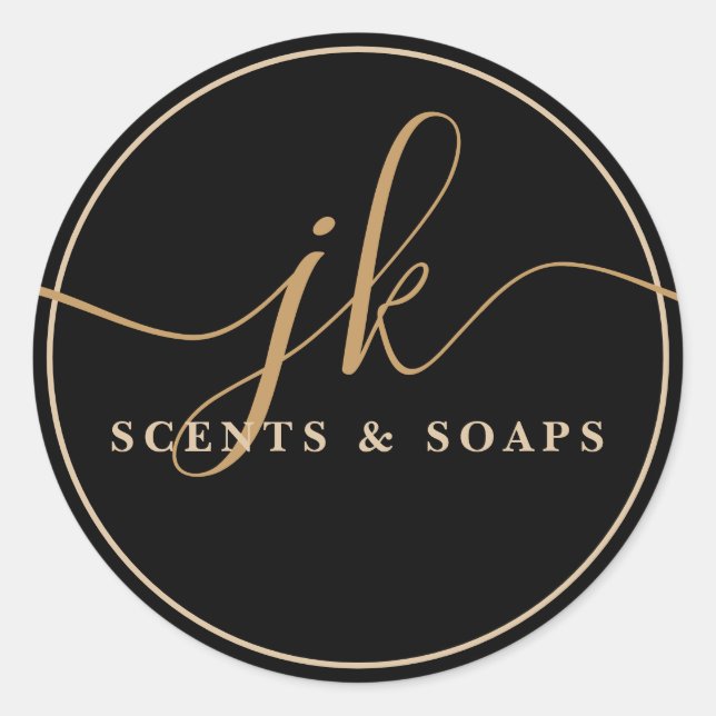 Adesivo Business Monogram Script Logo Black (Frente)