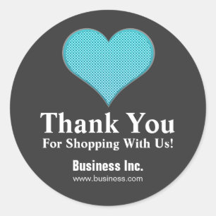 Adesivo Business Obrigado Bolinhas Heart Blue