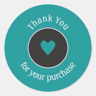 Adesivo Business Obrigado Heart Sticker Teal Blue