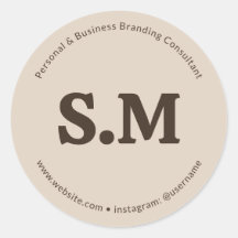 Business Retro Monogram Beige Brown