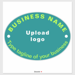 Adesivo Business Tagline em Teal Green Large Oval Vinyl