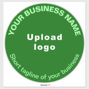 Adesivo Business Tagline on Green Large Round Vinyl