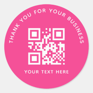 Adesivo Business Thank You Custom QR Code Pink