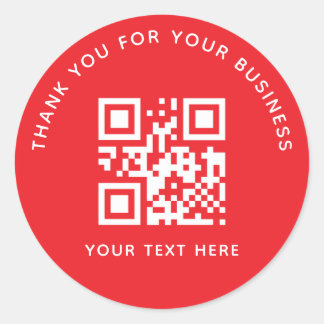 Adesivo Business Thank You Custom QR Code Red