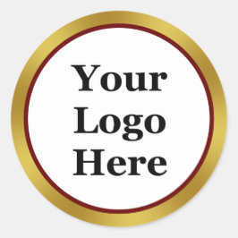 Adesivo Business White Dark Red e Dourado o seu logotipo a