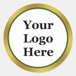 Adesivo Business White Green e Dourado seu logotipo aqui