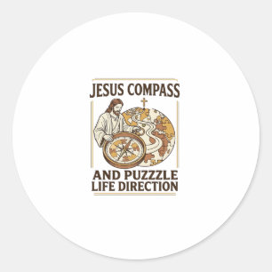 Adesivo Bússola de Jesus e Quebra-Cabeça Direção da Vida J