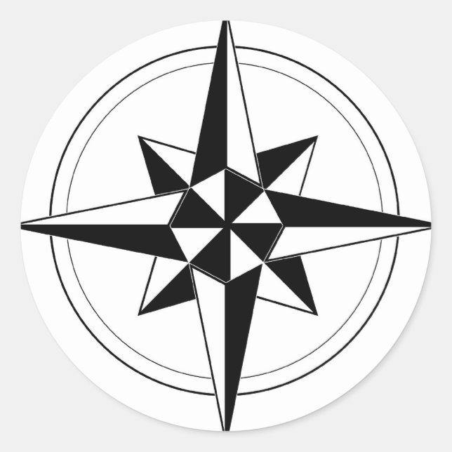Adesivo Bússola Náutica Negra (Frente)