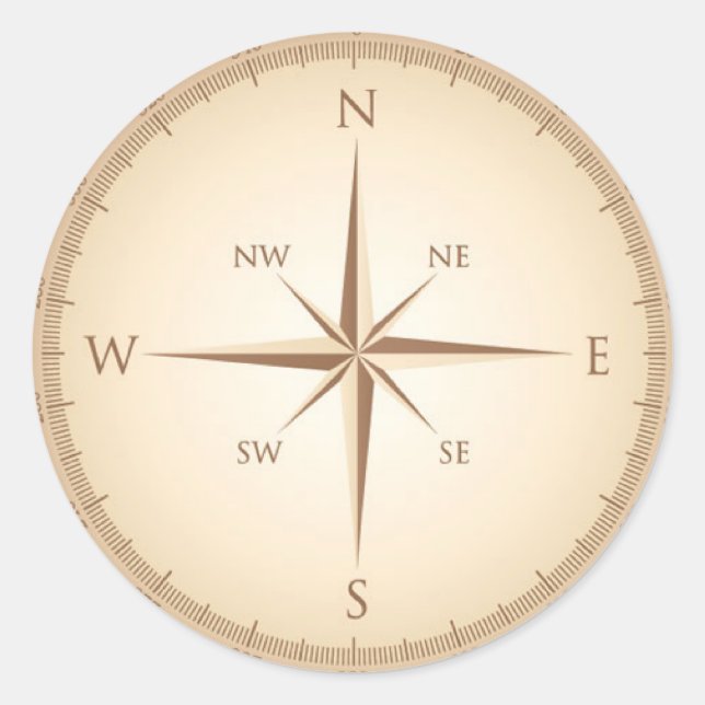 Adesivo Bússola Vintage (Frente)