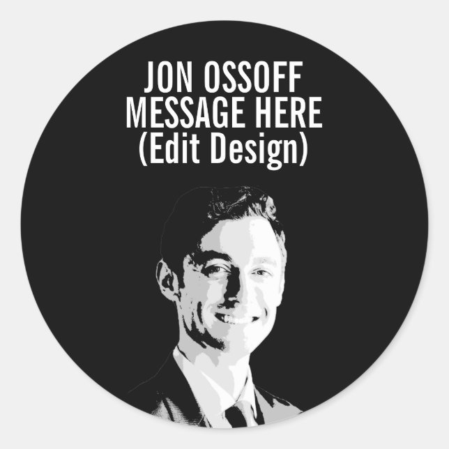Adesivo Busto Personalizado de Jon Ossoff (Frente)