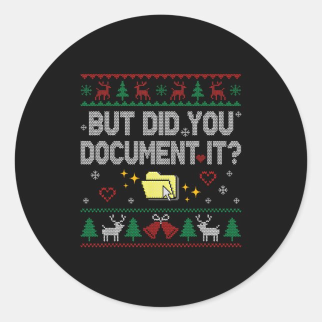 Adesivo But Did You Doent It Funny Office Christmas Ugly S (Frente)