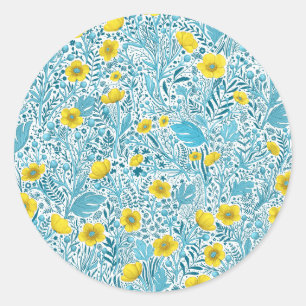 Adesivo Buttercups, amarelo, azul e branco